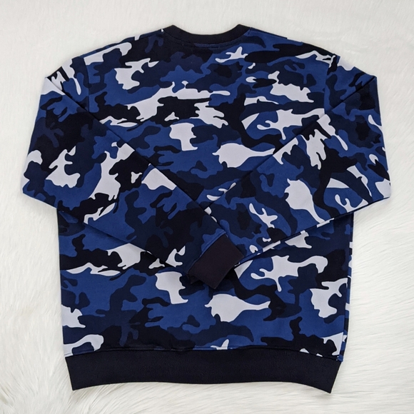 The Kooples X Sport Blue Camouflage Crew Sweatshirt | Size L - Picture 9 of 16